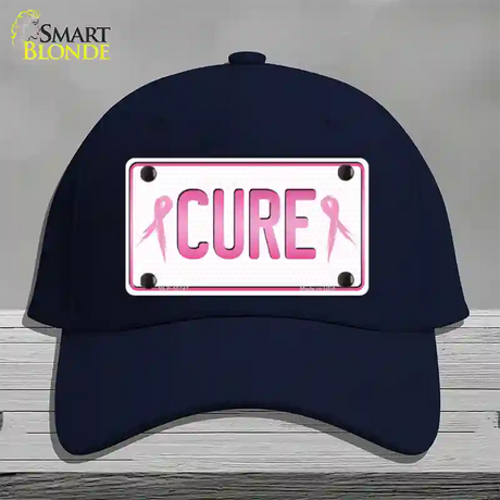 Cure Novelty License Plate Hat Sign Cotton / Navy