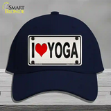 I Love Yoga Silver Novelty License Plate Hat Cotton / Navy