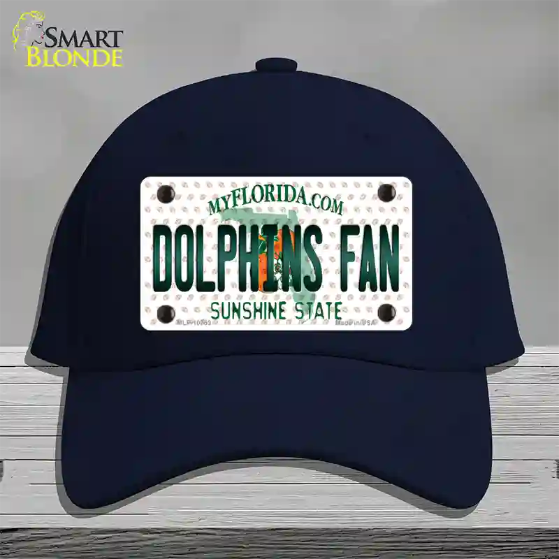 Dolphins Fan Florida Novelty License Plate Hat Cotton / Navy