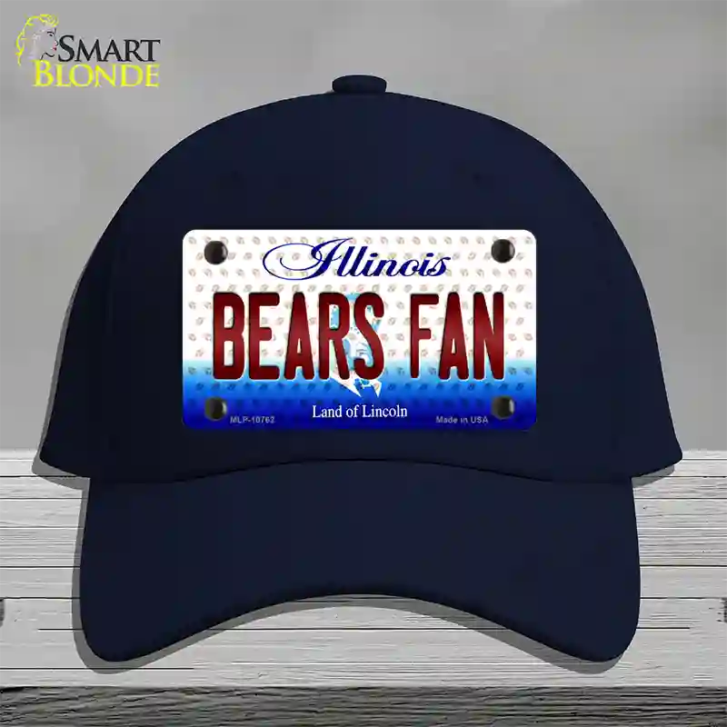 Bears Fan Illinois Novelty License Plate Hat Cotton / Navy