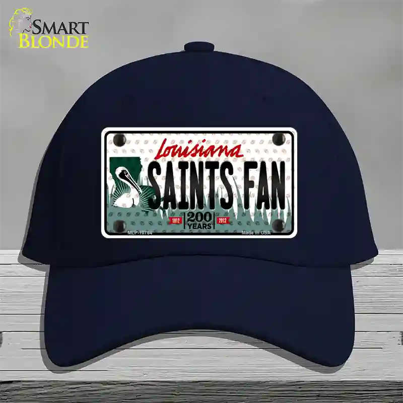 Saints Fan Louisiana Novelty License Plate Hat Cotton / Navy