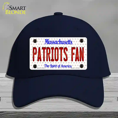 Patriots Fan Massachusetts Novelty License Plate Hat Cotton / Navy