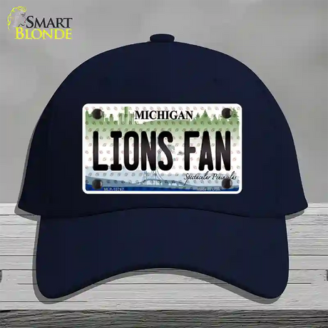 Lions Fan Michigan Novelty License Plate Hat Cotton / Navy