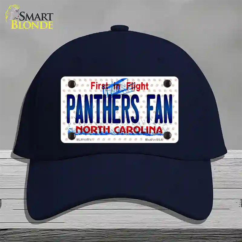 Panthers Fan North Carolina Novelty License Plate Hat Cotton / Navy