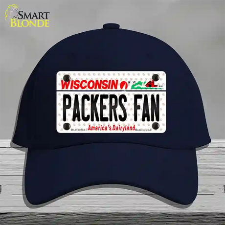 Packers Fan Wisconsin Novelty License Plate Hat Cotton / Navy