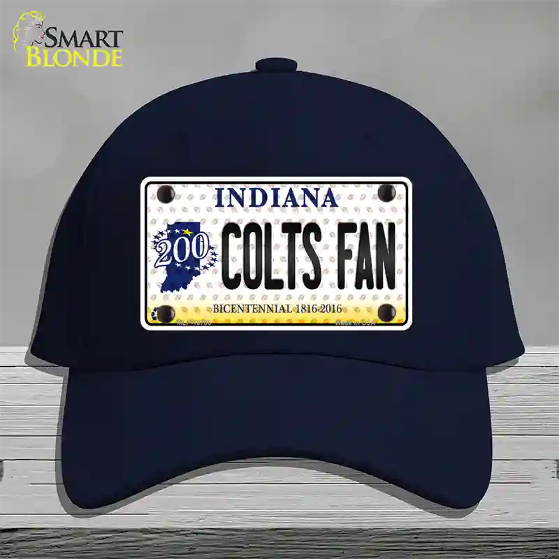 Colts Fan Bicentennial Indiana Novelty License Plate Hat Cotton / Navy