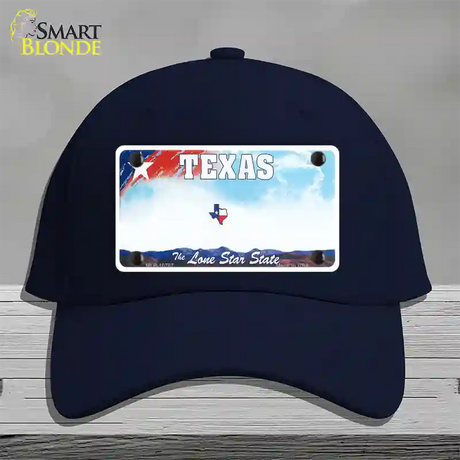 Texas New State Novelty License Plate Hat Cotton / Navy