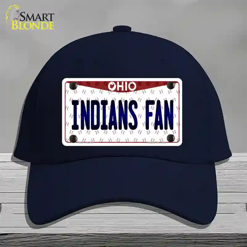 Indians Fan Ohio Novelty License Plate Hat Cotton / Navy