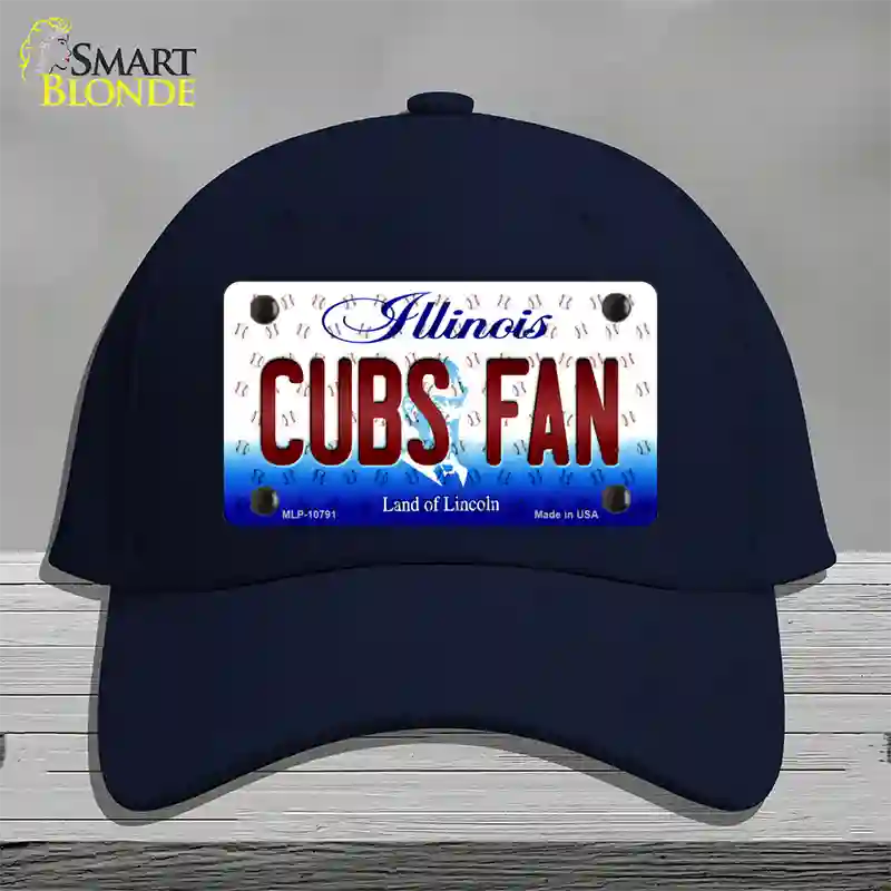 Cubs Fan Illinois Novelty License Plate Hat Cotton / Navy