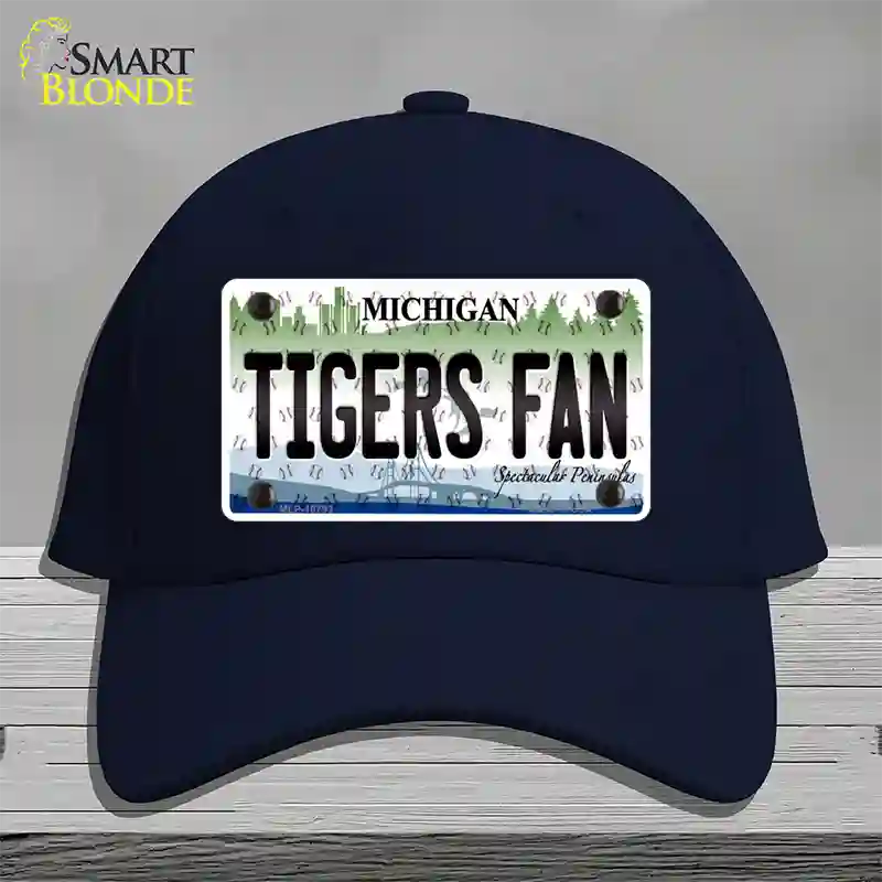 Tigers Fan Michigan Novelty License Plate Hat Cotton / Navy