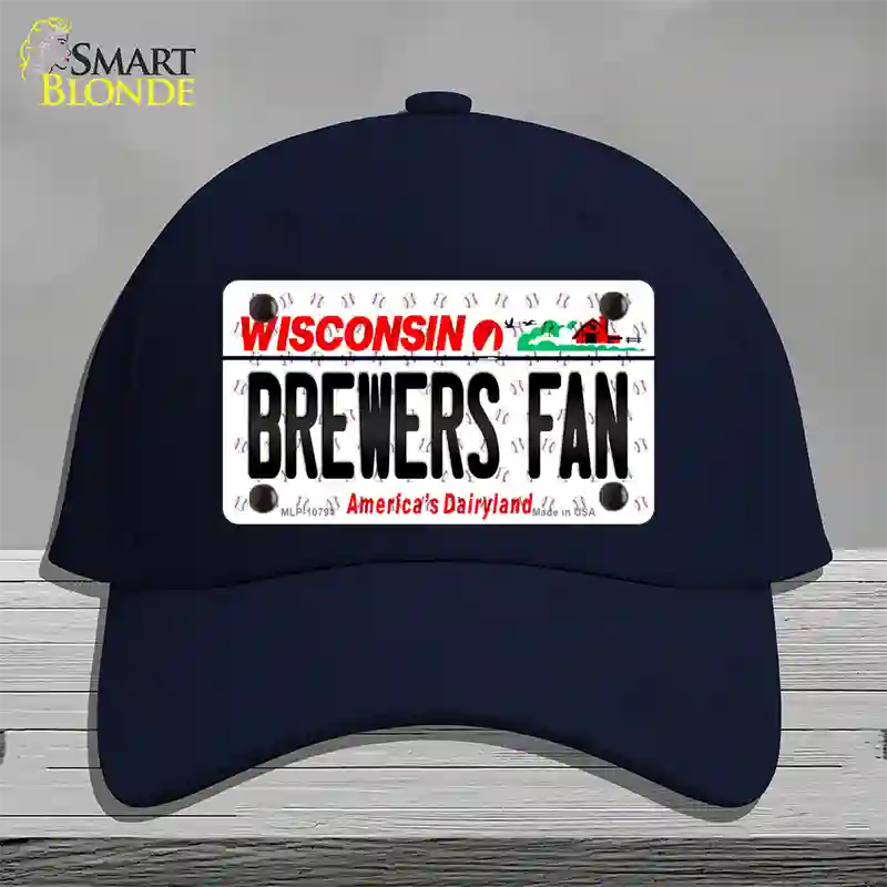 Brewers Fan Wisconsin Novelty License Plate Hat Cotton / Navy