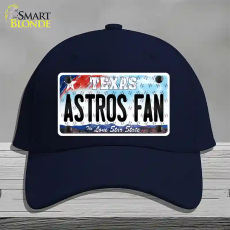 Astros Fan Texas Novelty License Plate Hat Cotton / Navy