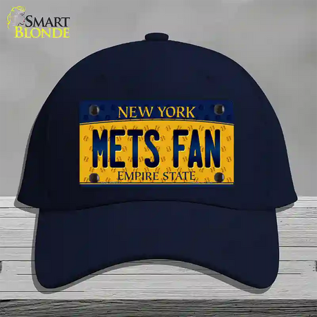 Mets Fan New York Novelty License Plate Hat Cotton / Navy