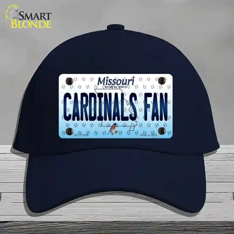 Cardinals Fan Missouri Novelty License Plate Hat Cotton / Navy