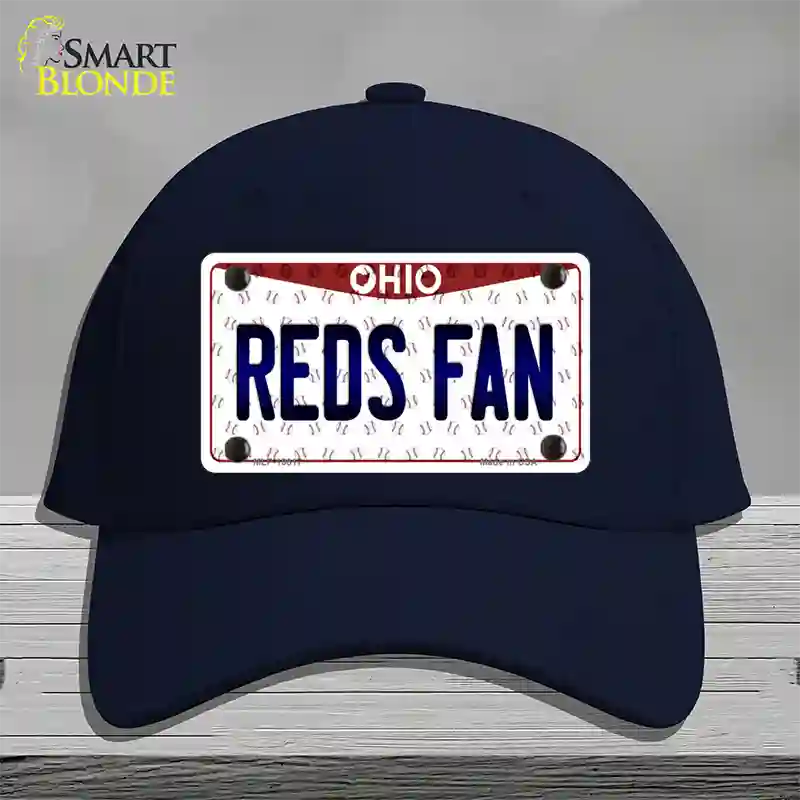 Reds Fan Ohio Novelty License Plate Hat Cotton / Navy