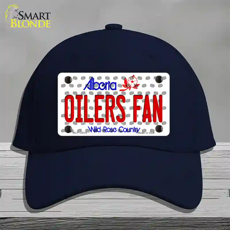 Oilers Fan Alberta Novelty License Plate Hat Cotton / Navy