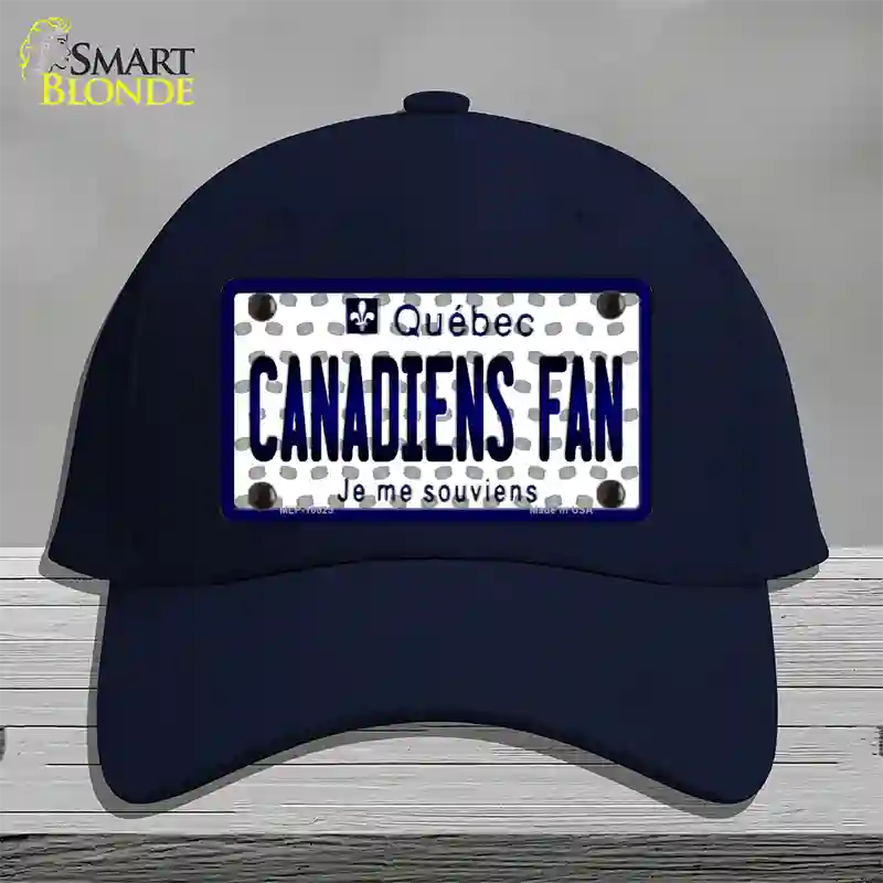 Canadiens Fan Quebec Novelty License Plate Hat Cotton / Navy