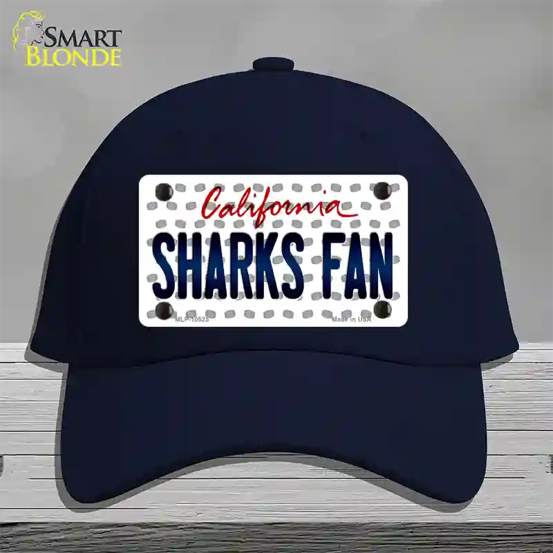 Sharks Fan California Novelty License Plate Hat Cotton / Navy