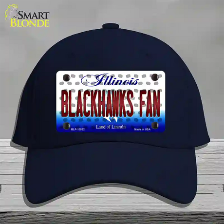 Blackhawks Fan Illinois Novelty License Plate Hat Cotton / Navy