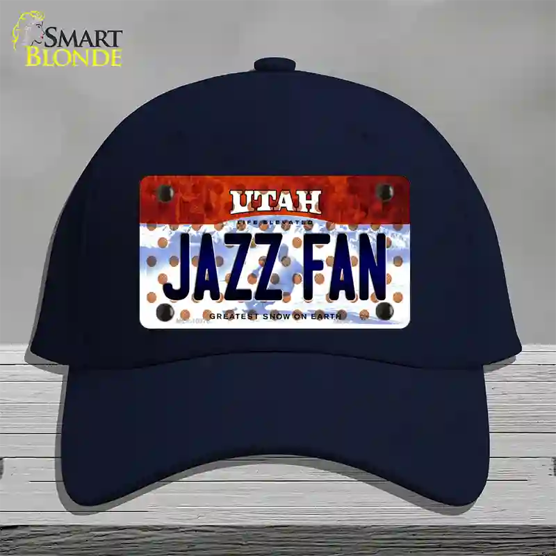 Jazz Fan Utah Novelty License Plate Hat Cotton / Navy