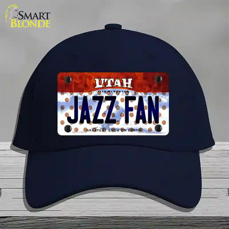 Jazz Fan Utah Novelty License Plate Hat Cotton / Navy