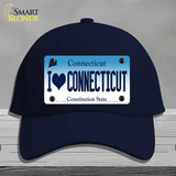 I Love Connecticut Novelty License Plate Hat Cotton / Navy