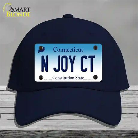 N Joy CT Connecticut Novelty License Plate Hat Cotton / Navy