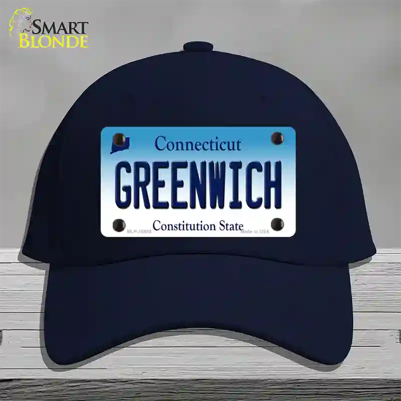 Greenwich Connecticut Novelty License Plate Hat Cotton / Navy