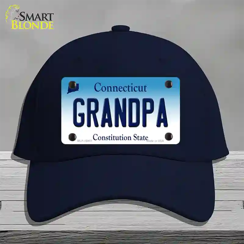 Grandpa Connecticut Novelty License Plate Hat Cotton / Navy