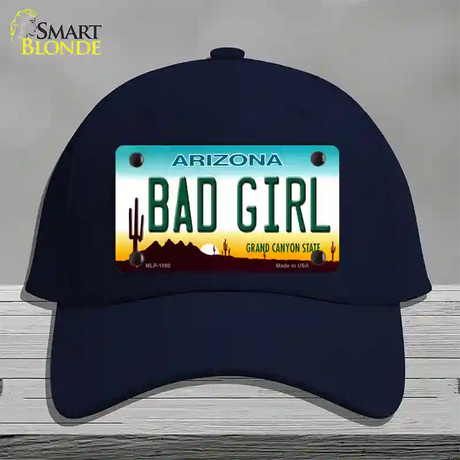 Bad Girl Arizona Novelty License Plate Hat Cotton / Navy