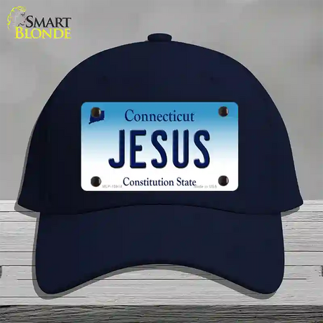 Jesus Connecticut Novelty License Plate Hat Cotton / Navy