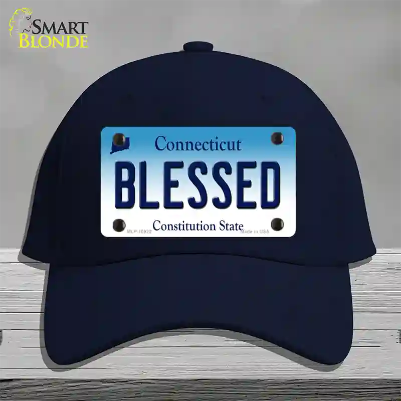 Blessed Connecticut Novelty License Plate Hat Cotton / Navy