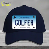 Golfer Connecticut Novelty License Plate Hat Cotton / Navy