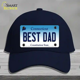 Best Dad Connecticut Novelty License Plate Hat Cotton / Navy