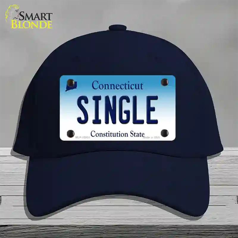 Single Connecticut Novelty License Plate Hat Cotton / Navy