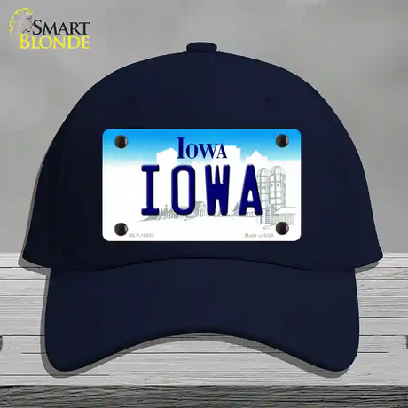 Iowa State Novelty License Plate Hat Cotton / Navy