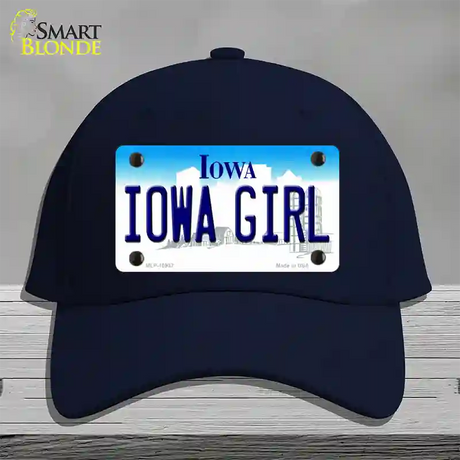 Iowa Girl Iowa Novelty License Plate Hat Cotton / Navy