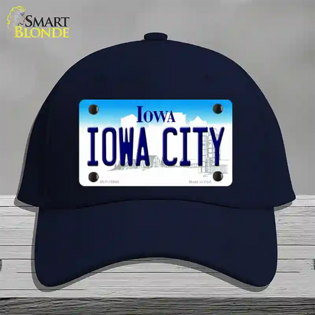 Iowa City Iowa Novelty License Plate Hat Cotton / Navy