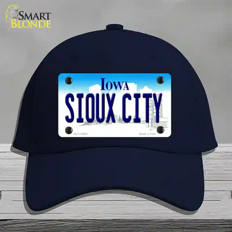 Sioux City Iowa Novelty License Plate Hat Cotton / Navy