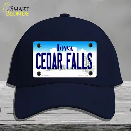 Cedar Falls Iowa Novelty License Plate Hat Cotton / Navy