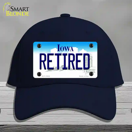 Retired Iowa Novelty License Plate Hat Cotton / Navy