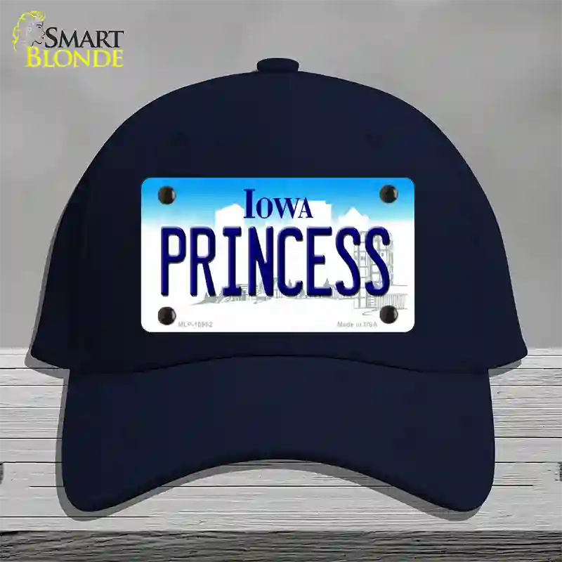 Princess Iowa Novelty License Plate Hat Cotton / Navy