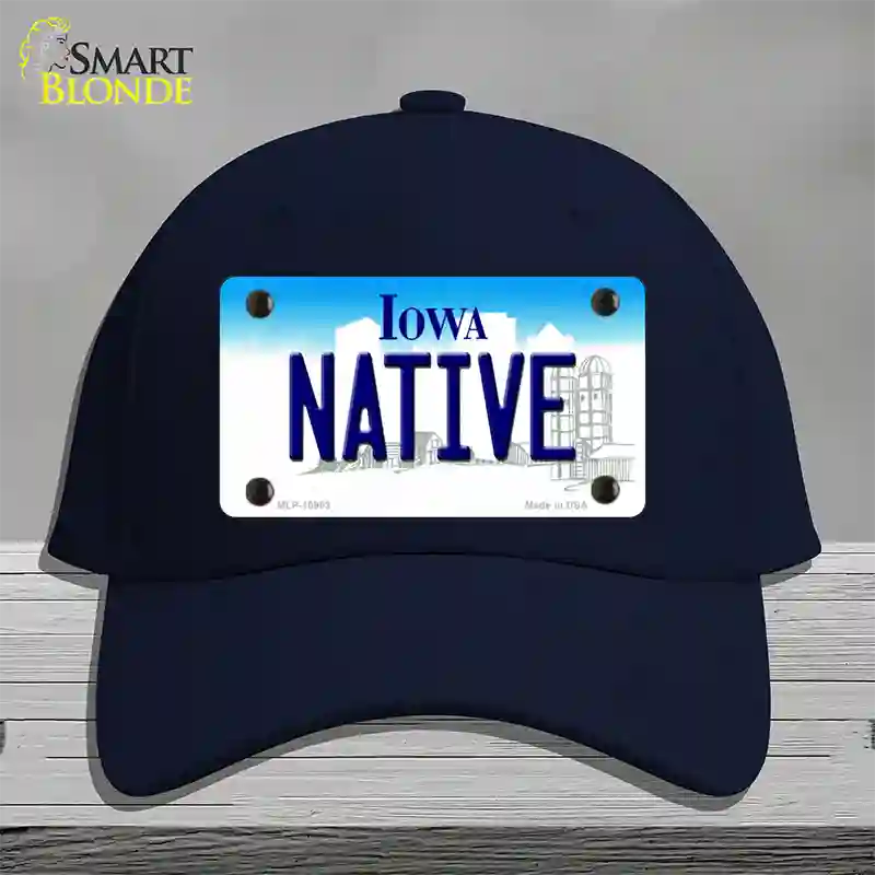 Native Iowa Novelty License Plate Hat Cotton / Navy