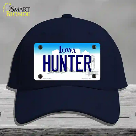 Hunter Iowa Novelty License Plate Hat Cotton / Navy