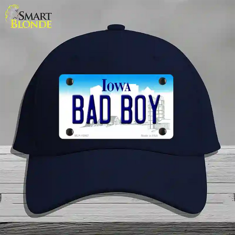 Bad Boy Iowa Novelty License Plate Hat Cotton / Navy