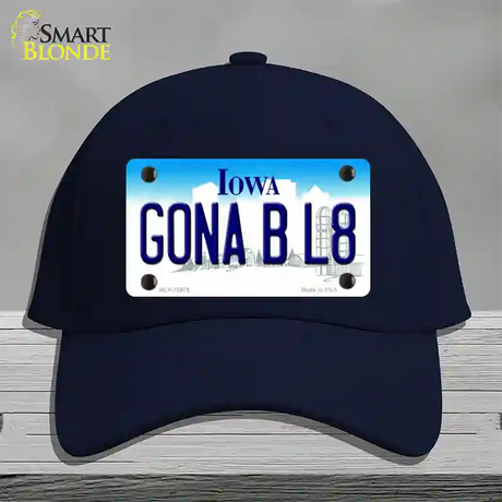 Gona B L8 Iowa Novelty License Plate Hat Cotton / Navy