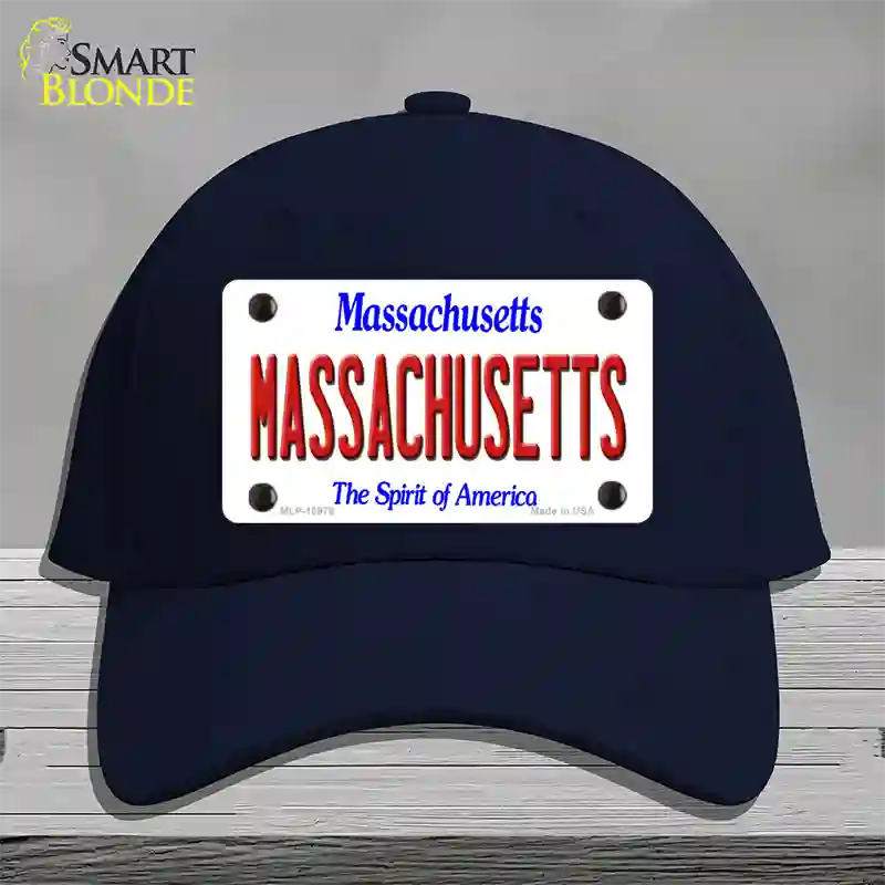 Massachusetts State Novelty License Plate Hat Cotton / Navy