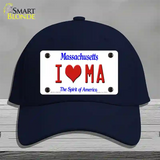 I Love Massachusetts Novelty License Plate Hat Cotton / Navy