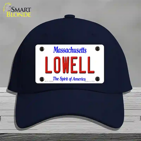 Lowell Massachusetts Novelty License Plate Hat Cotton / Navy