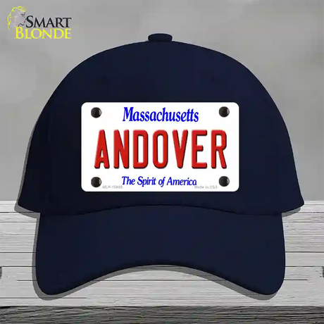 Andover Massachusetts Novelty License Plate Hat Cotton / Navy